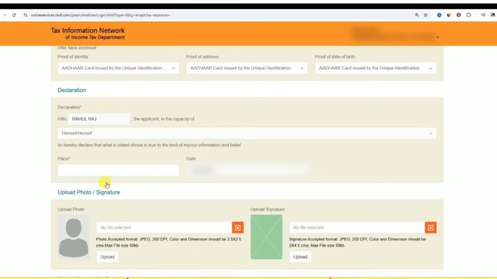 PAN Card Apply Online 2025 with signature and photo
