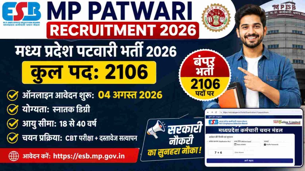 MPESB MP Patwari Recruitment 2026